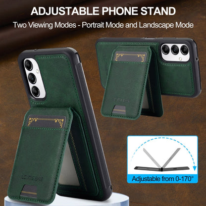 For Samsung Galaxy A34 5G LC.IMEEKE L3 Series Detachable RFID Card Bag Magsafe Phone Case(Green)