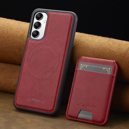 For Samsung Galaxy A34 5G LC.IMEEKE L3 Series Detachable RFID Card Bag Magsafe Phone Case(Red)