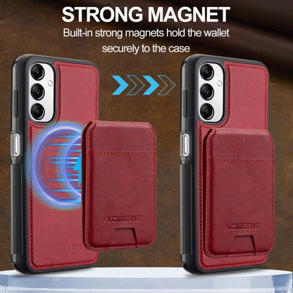 For Samsung Galaxy A34 5G LC.IMEEKE L3 Series Detachable RFID Card Bag Magsafe Phone Case(Red)