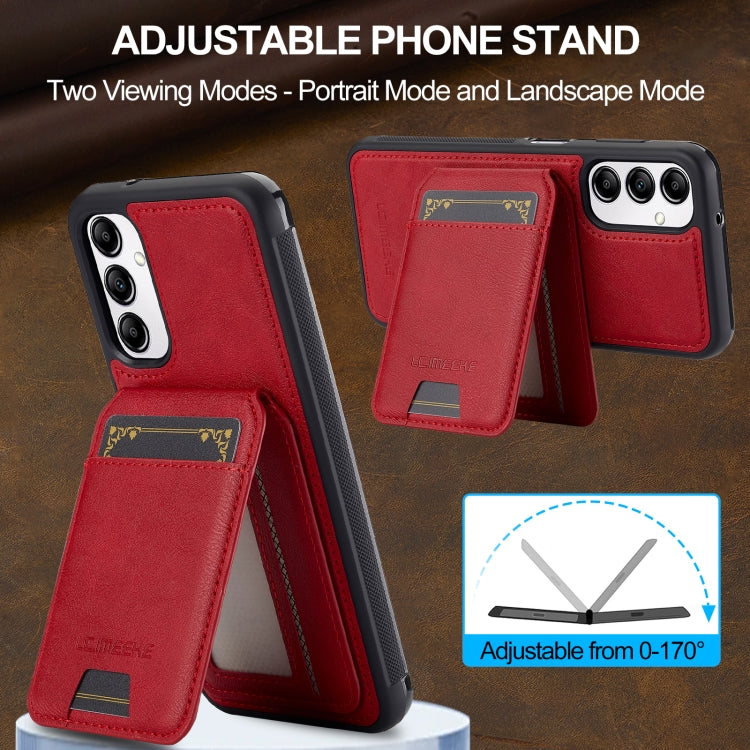 For Samsung Galaxy A34 5G LC.IMEEKE L3 Series Detachable RFID Card Bag Magsafe Phone Case(Red)