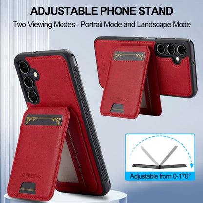 For Samsung Galaxy A16 5G LC.IMEEKE L3 Series Detachable RFID Card Bag Magsafe Phone Case(Red)