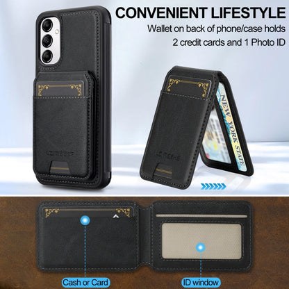 For Samsung Galaxy A14 5G / 4G LC.IMEEKE L3 Series Detachable RFID Card Bag Magsafe Phone Case(Black)
