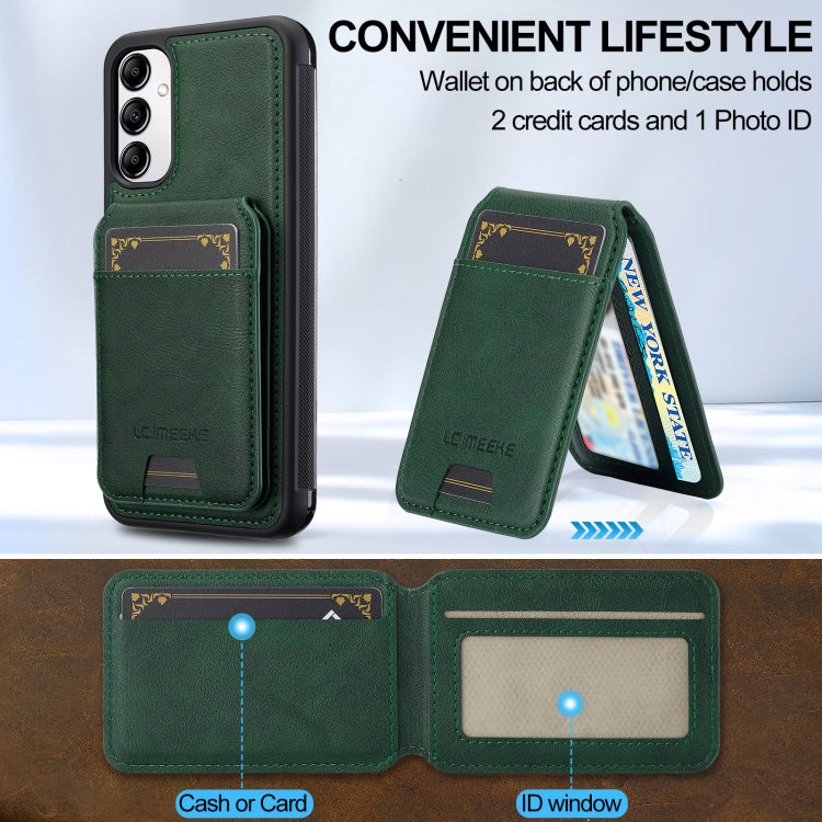 For Samsung Galaxy A14 5G / 4G LC.IMEEKE L3 Series Detachable RFID Card Bag Magsafe Phone Case(Green)