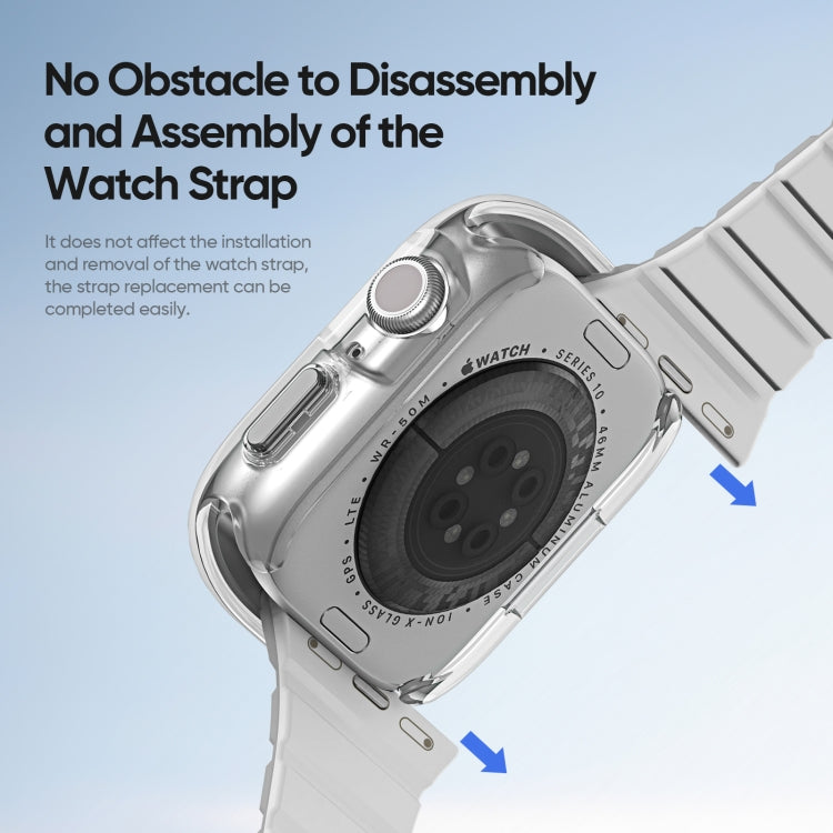 For Apple Watch Series 10 / 11 46mm DUX DUCIS Camo Series TPU Hybrid PC Watch Protective Case(White)