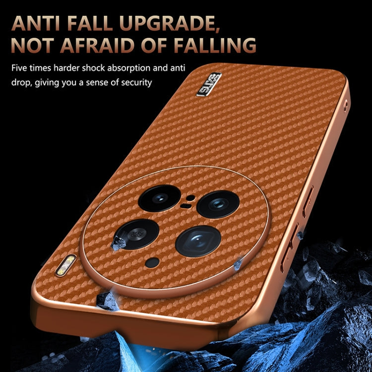 For vivo X200 Pro AZNS Electroplated Edge Carbon Fiber Texture Phone Case(Green)
