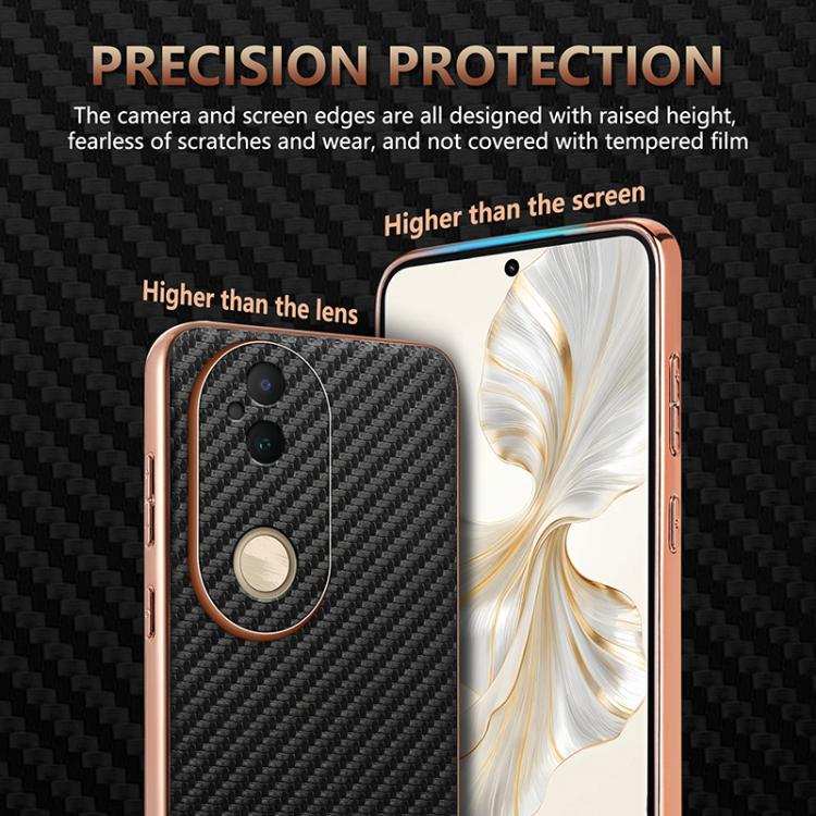 For vivo S20 AZNS Electroplated Edge Carbon Fiber Texture Phone Case(Black)