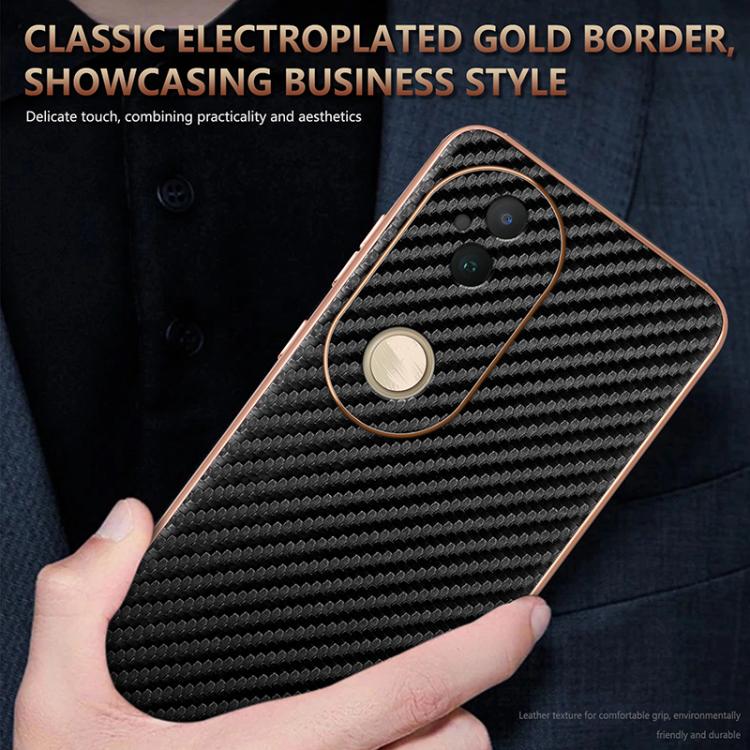 For vivo S20 AZNS Electroplated Edge Carbon Fiber Texture Phone Case(Black)