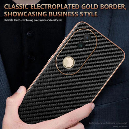For vivo S20 AZNS Electroplated Edge Carbon Fiber Texture Phone Case(Black)