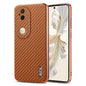 For vivo S20 AZNS Electroplated Edge Carbon Fiber Texture Phone Case(Brown)