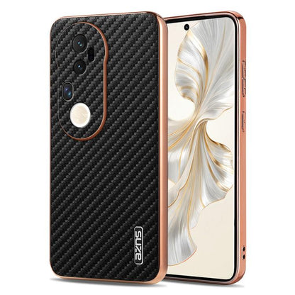 Pour étui de téléphone vivo S20 Pro AZNS à bord galvanisé et texture en fibre de carbone (noir)