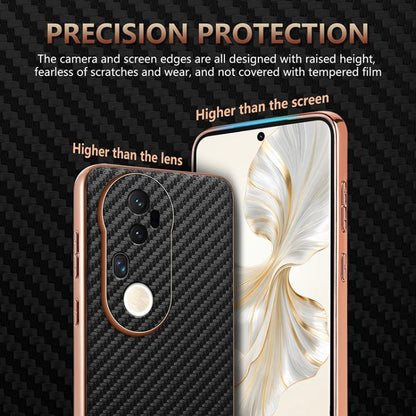Pour étui de téléphone vivo S20 Pro AZNS à bord galvanisé et texture en fibre de carbone (noir)
