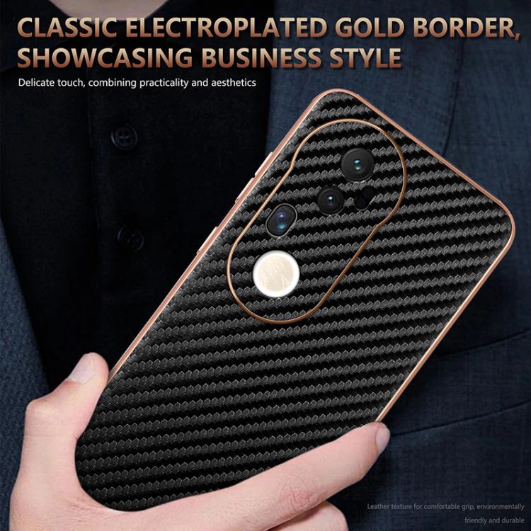Pour étui de téléphone vivo S20 Pro AZNS à bord galvanisé et texture en fibre de carbone (noir)