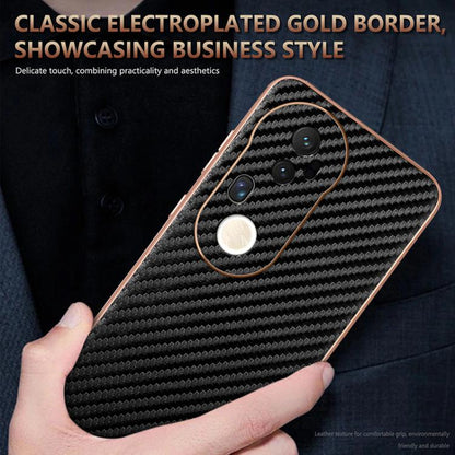 Pour étui de téléphone vivo S20 Pro AZNS à bord galvanisé et texture en fibre de carbone (noir)
