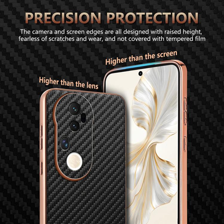 For vivo S20 Pro AZNS Electroplated Edge Carbon Fiber Texture Phone Case(Brown)