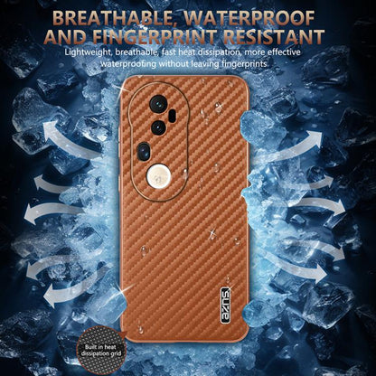 For vivo S20 Pro AZNS Electroplated Edge Carbon Fiber Texture Phone Case(Brown)