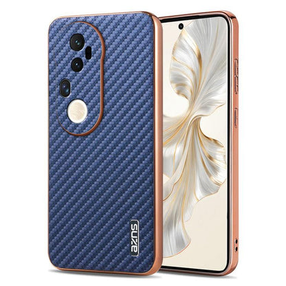 For vivo S20 Pro AZNS Electroplated Edge Carbon Fiber Texture Phone Case(Blue)