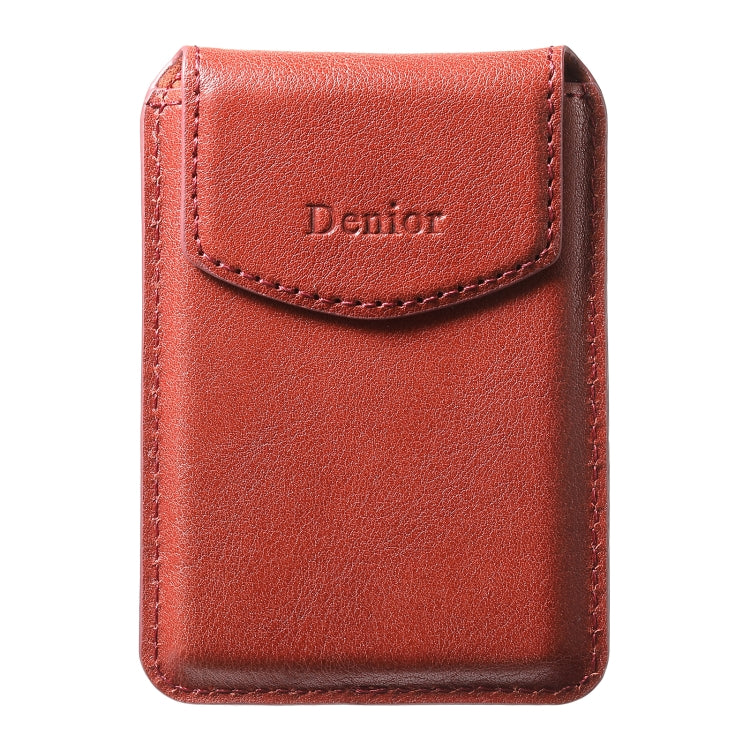 Denior V14 MagSafe Magnetic Phone Genuine Leather Card Sleeve(Brown)