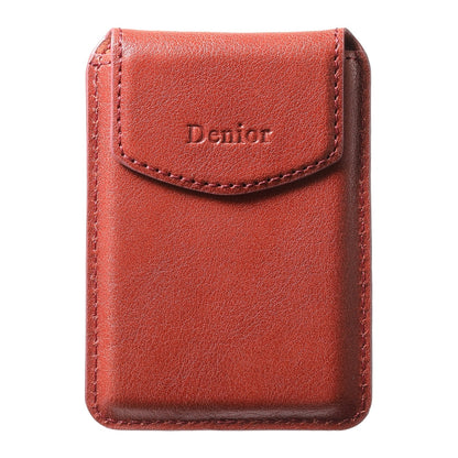 Denior V14 MagSafe Magnetic Phone Genuine Leather Card Sleeve(Brown)