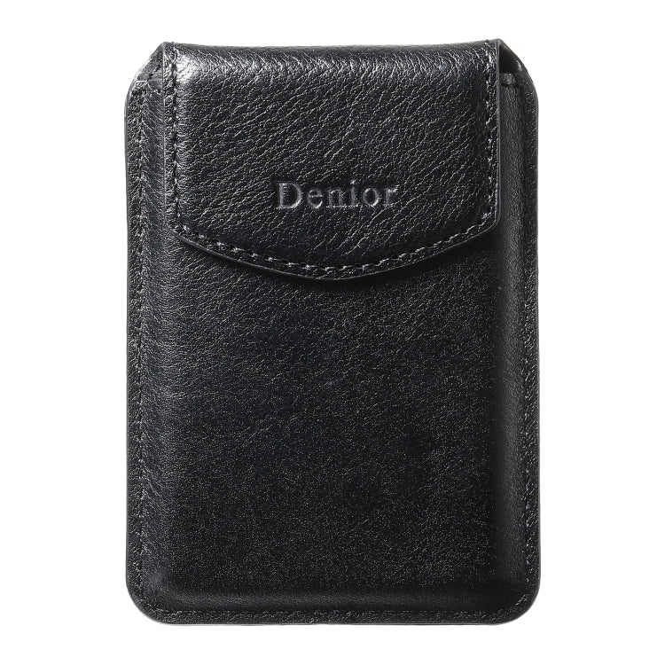Denior V14 MagSafe Magnetic Phone Genuine Leather Card Sleeve(Black)
