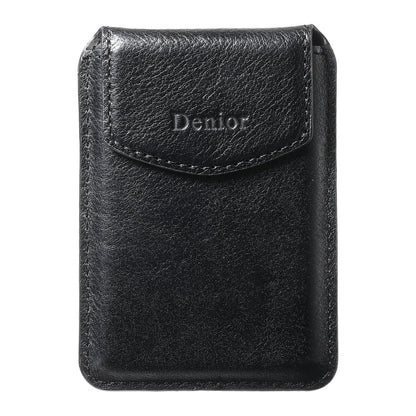 Denior V14 MagSafe Magnetic Phone Genuine Leather Card Sleeve(Black)