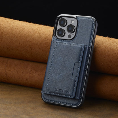 For iPhone 16 Pro Max LC.IMEEKE L5 Series Detachable RFID Card Bag Magsafe Phone Case(Blue)