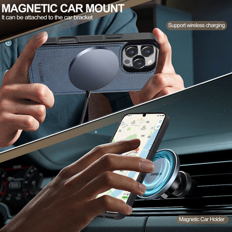 For iPhone 16 Pro Max LC.IMEEKE L5 Series Detachable RFID Card Bag Magsafe Phone Case(Blue)