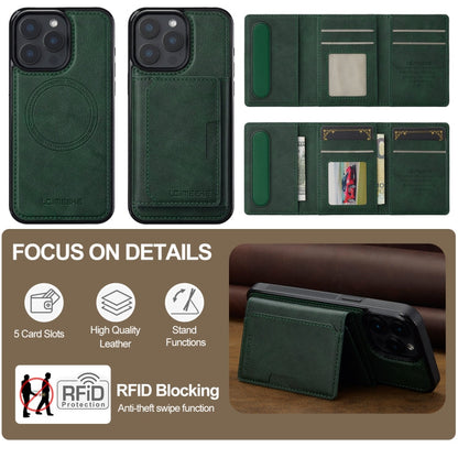 For iPhone 16 Pro LC.IMEEKE L5 Series Detachable RFID Card Bag Magsafe Phone Case(Green)