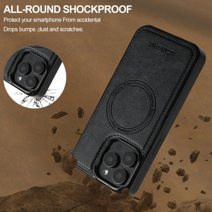 For iPhone 15 Pro Max LC.IMEEKE L5 Series Detachable RFID Card Bag Magsafe Phone Case(Black)