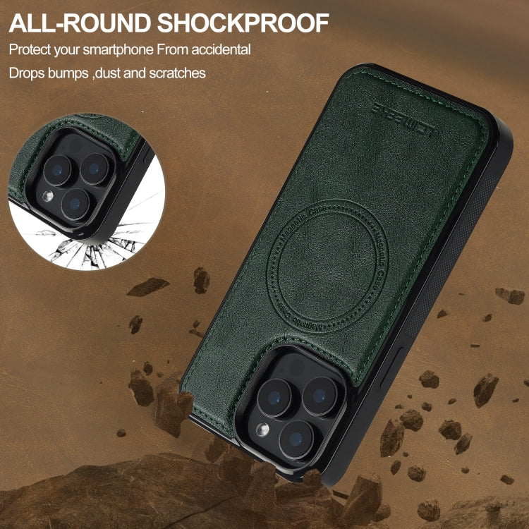 For iPhone 15 Pro Max LC.IMEEKE L5 Series Detachable RFID Card Bag Magsafe Phone Case(Green)