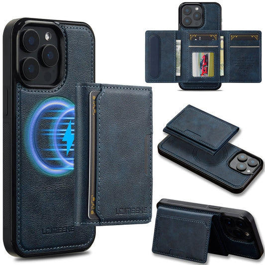 Pour iPhone 14 Pro LC.IMEEKE Série L5 Étui Téléphone Magsafe Amovible avec Portefeuille RFID (Noir)