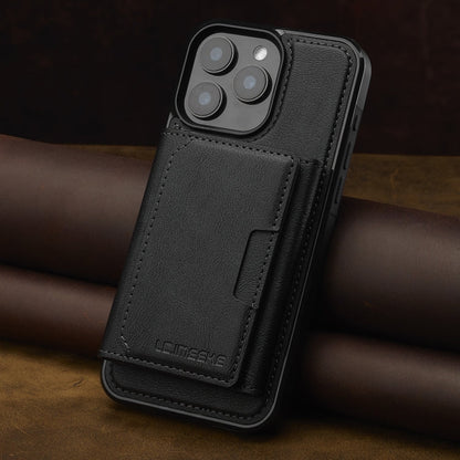 For iPhone 14 Pro LC.IMEEKE L5 Series Detachable RFID Card Bag Magsafe Phone Case(Black)