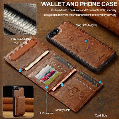 For iPhone 17e / 16e LC.IMEEKE L5 Series Detachable RFID Card Bag Magsafe Phone Case(Brown)
