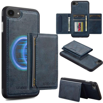For iPhone 17e / 16e LC.IMEEKE L5 Series Detachable RFID Card Bag Magsafe Phone Case(Blue)