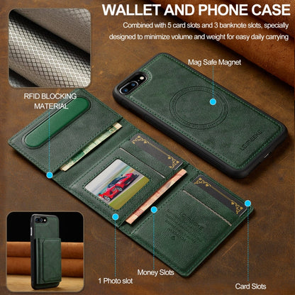 For iPhone 17e / 16e LC.IMEEKE L5 Series Detachable RFID Card Bag Magsafe Phone Case(Green)