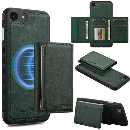 For iPhone 17e / 16e LC.IMEEKE L5 Series Detachable RFID Card Bag Magsafe Phone Case(Green)