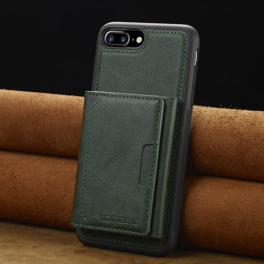 For iPhone 8 Plus / 7 Plus LC.IMEEKE L5 Series Detachable RFID Card Bag Magsafe Phone Case(Green)