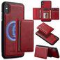 For iPhone XR LC.IMEEKE L5 Series Detachable RFID Card Bag Magsafe Phone Case(Red)