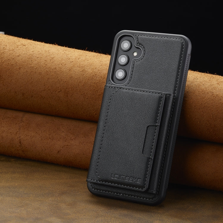 For Samsung Galaxy S23 FE 5G LC.IMEEKE L5 Series Detachable RFID Card Bag Magsafe Phone Case(Black)