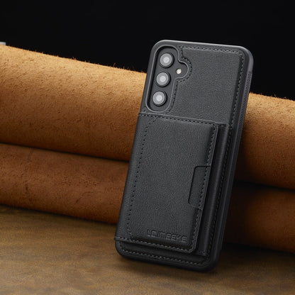 For Samsung Galaxy S23 FE 5G LC.IMEEKE L5 Series Detachable RFID Card Bag Magsafe Phone Case(Black)