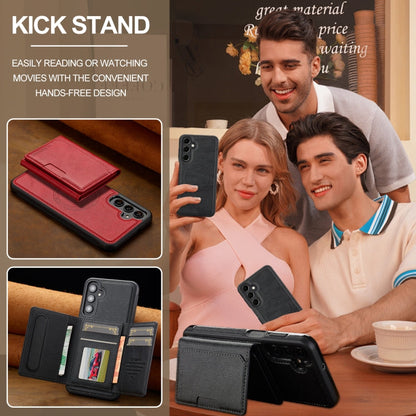 For Samsung Galaxy S23 FE 5G LC.IMEEKE L5 Series Detachable RFID Card Bag Magsafe Phone Case(Black)