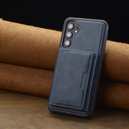 For Samsung Galaxy S23 FE 5G LC.IMEEKE L5 Series Detachable RFID Card Bag Magsafe Phone Case(Blue)