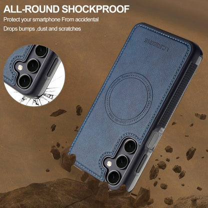 For Samsung Galaxy S23 FE 5G LC.IMEEKE L5 Series Detachable RFID Card Bag Magsafe Phone Case(Blue)