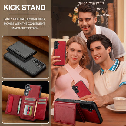 For Samsung Galaxy S23 FE 5G LC.IMEEKE L5 Series Detachable RFID Card Bag Magsafe Phone Case(Red)