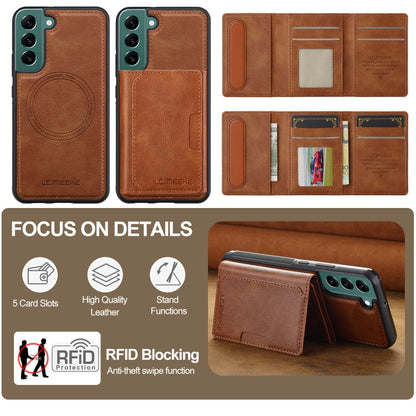 For Samsung Galaxy S20 FE LC.IMEEKE L5 Series Detachable RFID Card Bag Magsafe Phone Case(Brown)