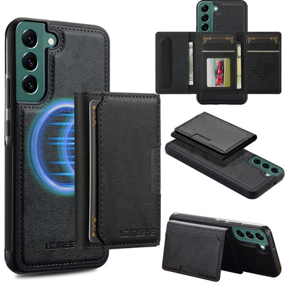 Pour Samsung Galaxy S21+ 5G LC.IMEEKE Série L5 Étui de téléphone Magsafe détachable avec sac de cartes RFID (Noir)