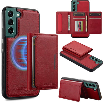 For Samsung Galaxy S21+ 5G LC.IMEEKE L5 Series Detachable RFID Card Bag Magsafe Phone Case(Red)