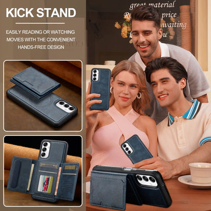 For Samsung Galaxy A14 5G / 4G LC.IMEEKE L5 Series Detachable RFID Card Bag Magsafe Phone Case(Blue)