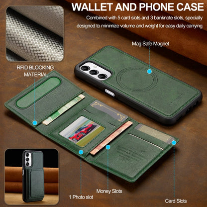 For Samsung Galaxy A34 5G LC.IMEEKE L5 Series Detachable RFID Card Bag Magsafe Phone Case(Green)