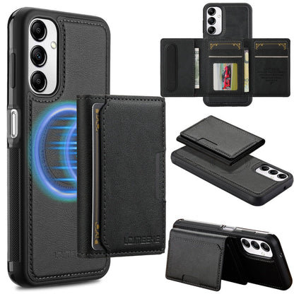 For Samsung Galaxy A54 5G LC.IMEEKE L5 Series Detachable RFID Card Bag Magsafe Phone Case(Black)