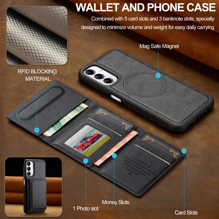 For Samsung Galaxy A54 5G LC.IMEEKE L5 Series Detachable RFID Card Bag Magsafe Phone Case(Black)